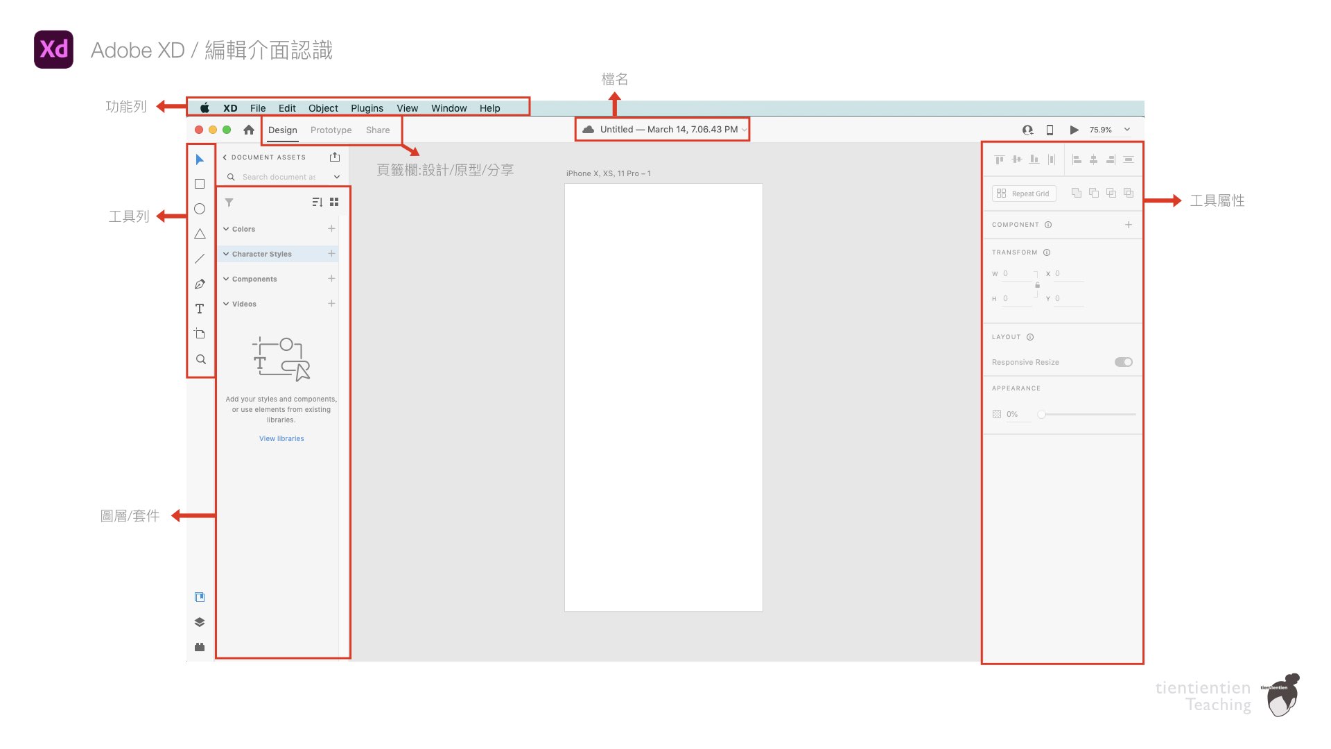 AdobeXD編輯介面認識