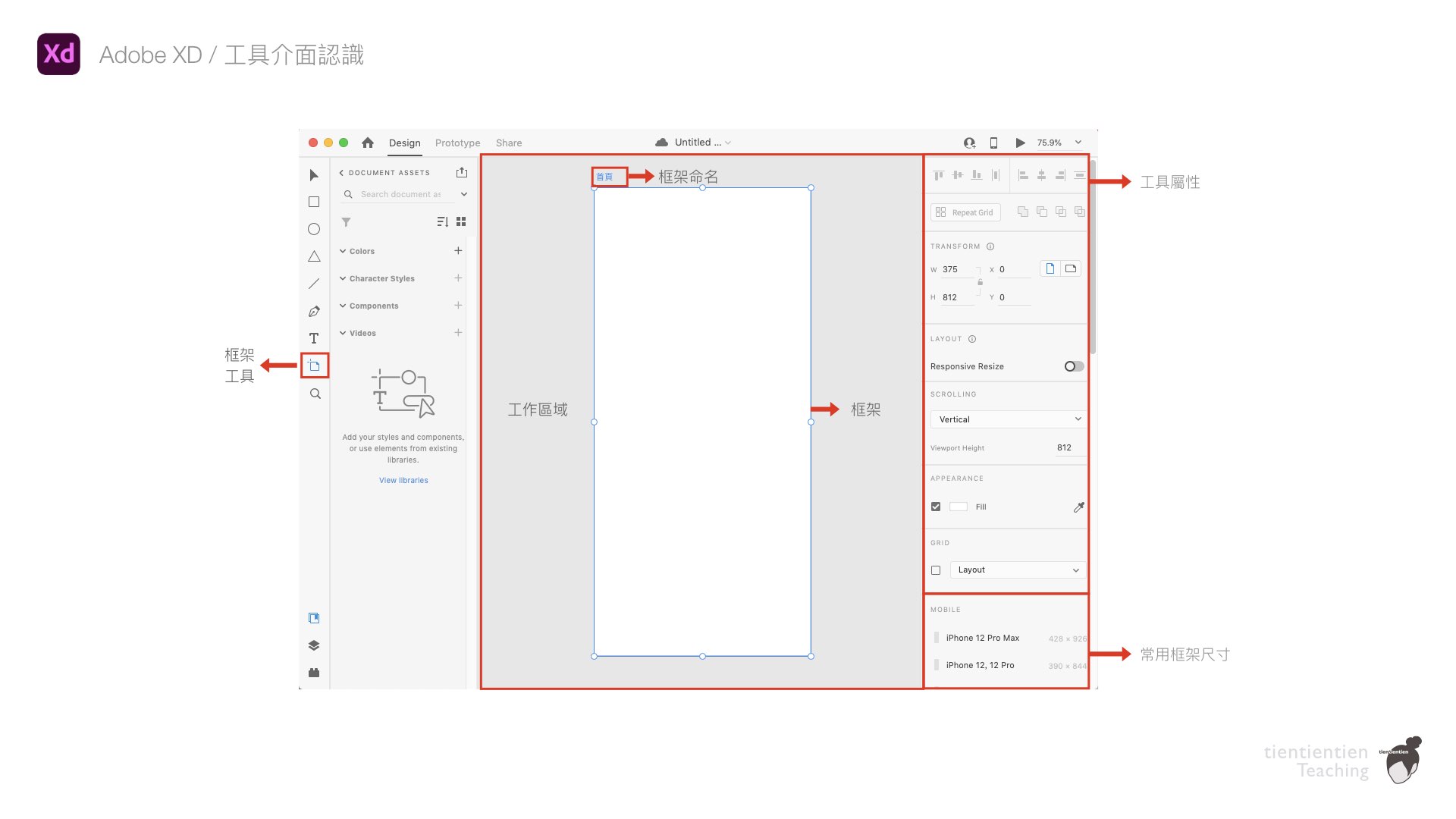AdobeXD工具介面認識